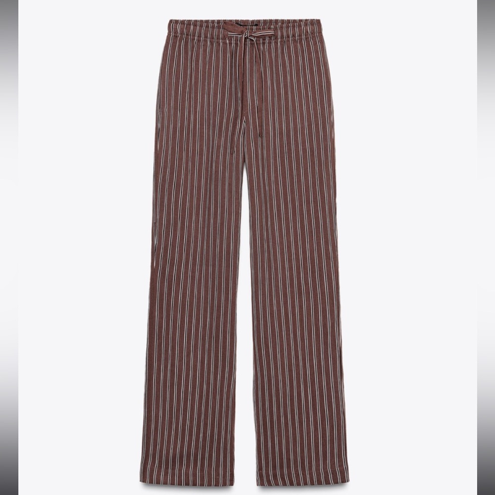 Zara straight leg drawstring pants size L